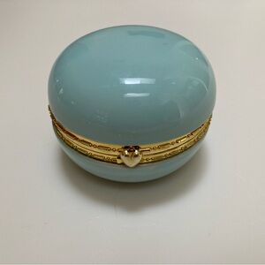 Light Teal and Gold Small Jewelry Box